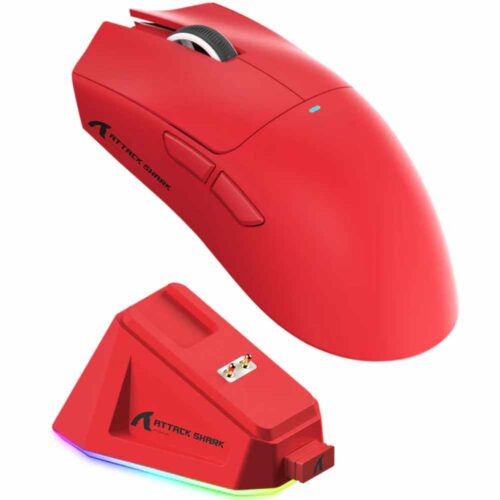 ATTACK SHARK X11 Wireless Gaming Mouse con Charging Dock (Wireless + Bluetooth + USB)